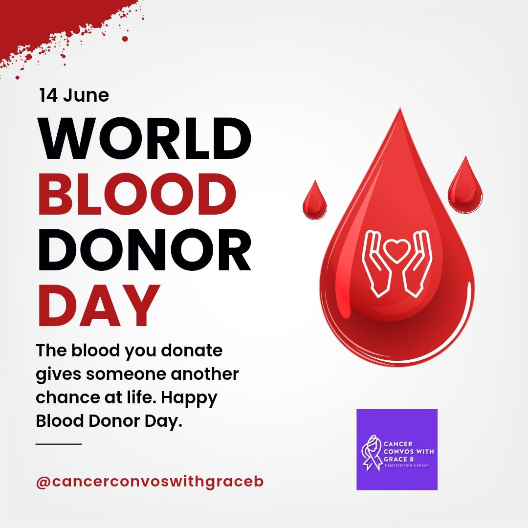 Today is World Blood Donor Day… Many of us are alive today as a result of some blood donation – Amb. Grace B. Charrier