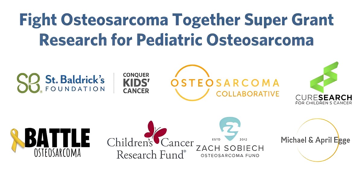 $1.5 million research grant for pediatric osteosarcoma to Dr. Patrick Grohar- Children’s Cancer Research Fund