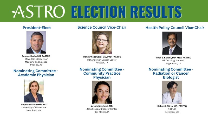 Congratulations to the newly elected members of ASTRO’s Board of Directors – ASTRO
