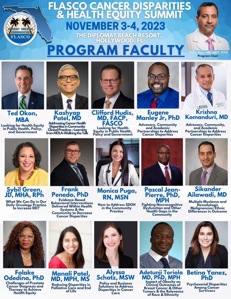 FLASCO Cancer Disparities and Health Equity Summit happening on November 3-4, 2023 in Hollywood, FL – Florida Society of Clinical Oncology