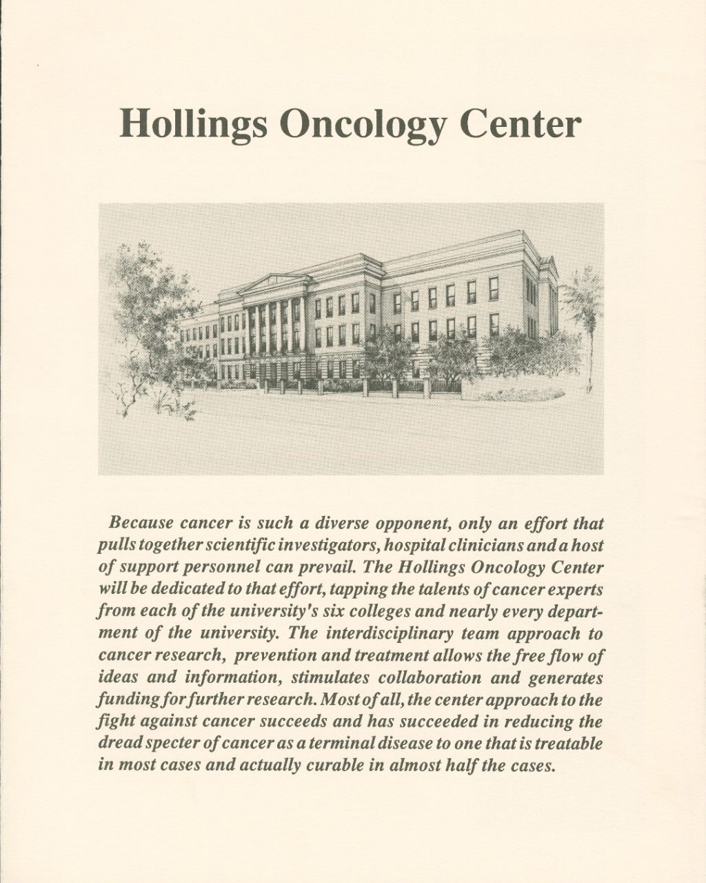 30 years ago today, we put our mission into action – MUSC Hollings Cancer Center