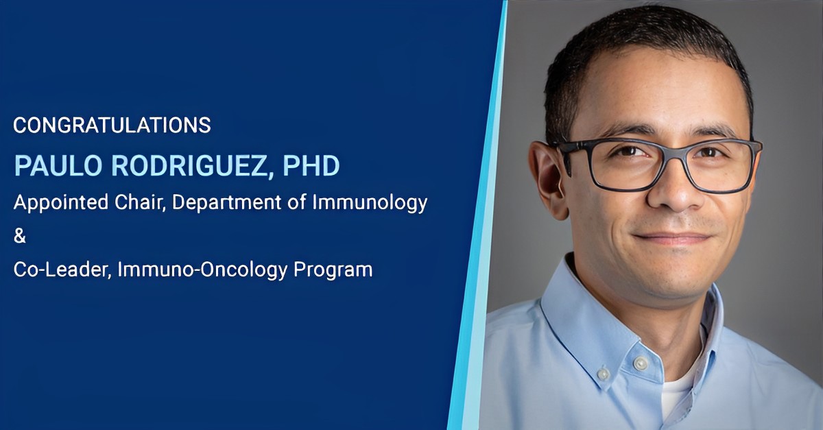 Dr. Rodriguez has also been appointed Co-Leader, Immuno-Oncology Program – Moffitt Cancer Center