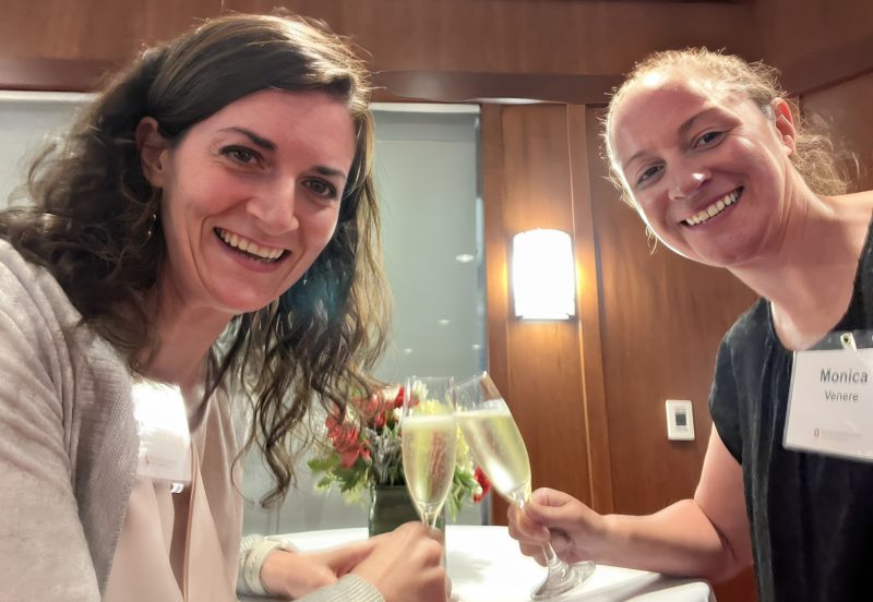 Monica Venere: Awesome to finally celebrate promotion to Associate Professor with friend and colleague Gina