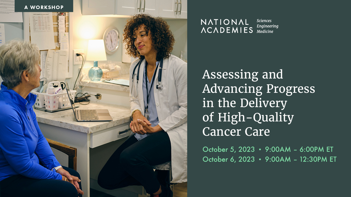 ASCO: Join us and NASEM Health next week for a workshop to discuss advances in quality cancer care, identify current barriers, and look ahead to what’s next.