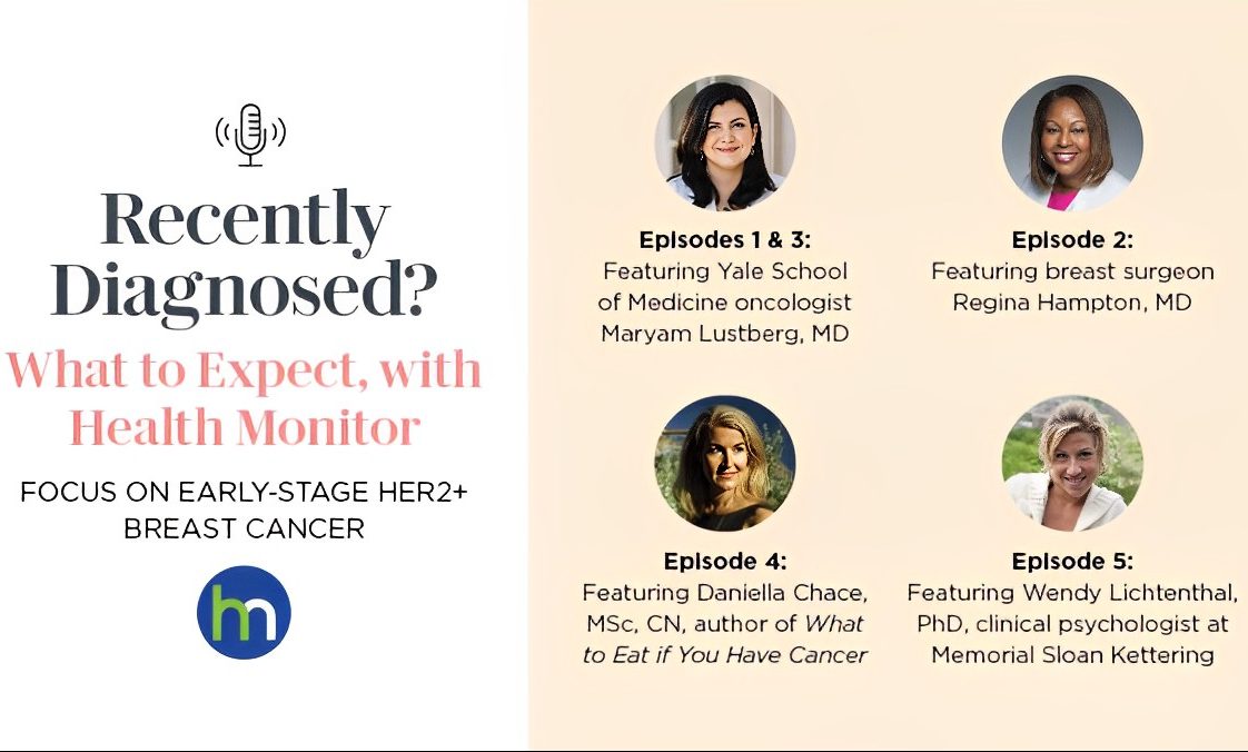 Our podcast, Recently Diagnosed? What to Expect- gives patients who have been diagnosed with early-stage HER2+ breast cancer insight on this battle, from the top experts around the nation. – Health Monitor Network