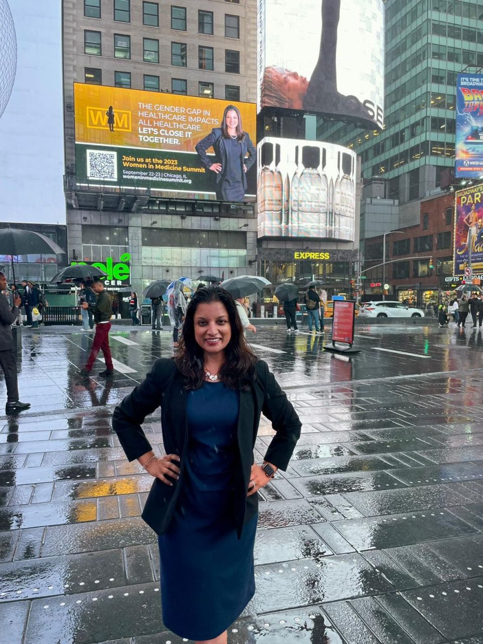 Shikha Jain: A HUGE shout out to my brother and his friend for helping me capture this once in a lifetime experience of seeing the work we do at Women In Medicine and WIM Summit featured in Times Square NYC today!