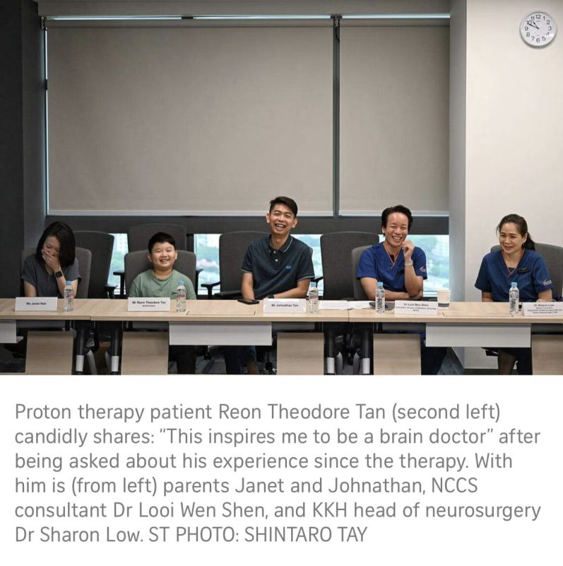Wen Shen Looi: I am so proud of our first paediatric patient Reon Tan for completing his course of proton therapy for craniopharyngioma