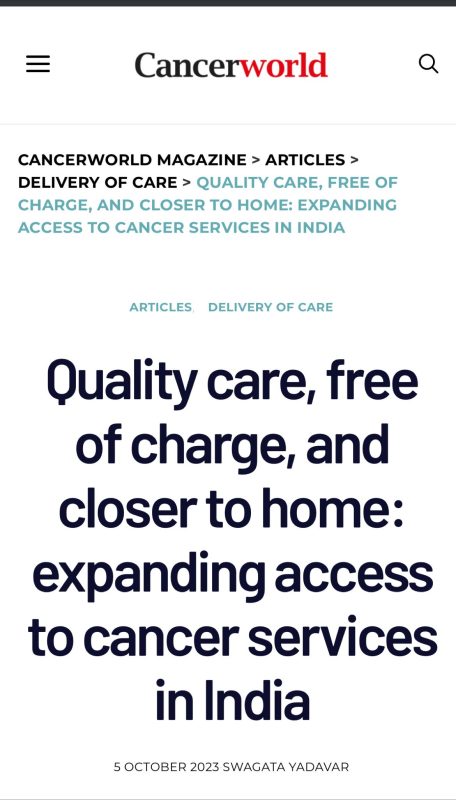 Dinesh Pendharkar: A must read for people truly interested in in equitable accessible cancer care