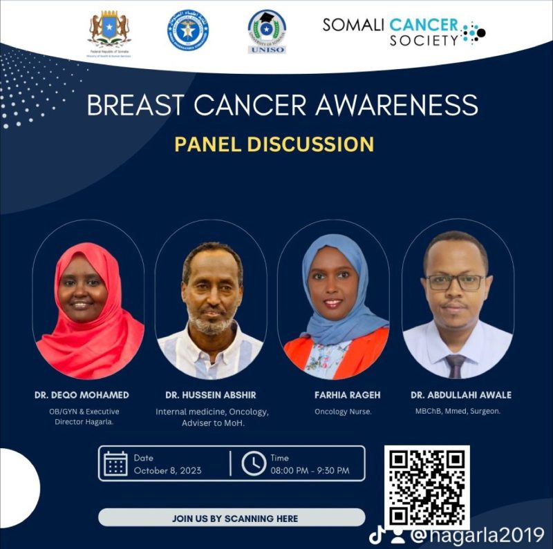 Deqo Mohamed: It was a pleasure having you all, at Hagarla Institute Knowledge Exchange Platform, and your valuable contribution during our session on Breast Cancer Awareness was greatly appreciated