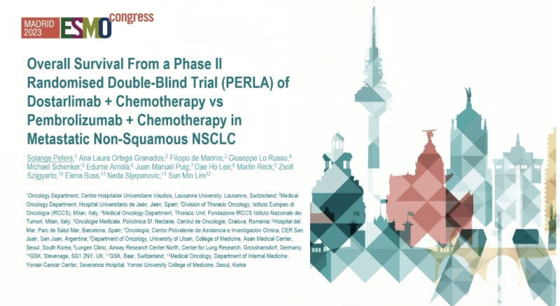 Stephen V Liu: ESMO23 - Dr. Solange Peters presents the PERLA randomized phase II study