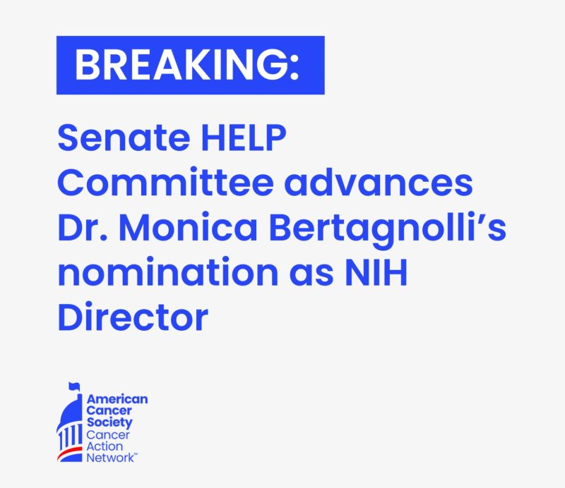 In a bipartisan vote, the Senate Committee on HELP advanced the nomination of Dr. Monica Bertagnolli as NIH Director