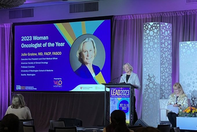 Sincere congratulations to our Chief Medical Officer Dr. Julie Gralow on receiving the LEAD2023 Women Leaders in Oncology Woman Oncologist of the Year award! – ASCO