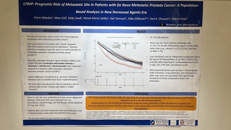 Emre Yekedüz: Our results including more than 20,000 patients were presented as a poster at ESMO23
