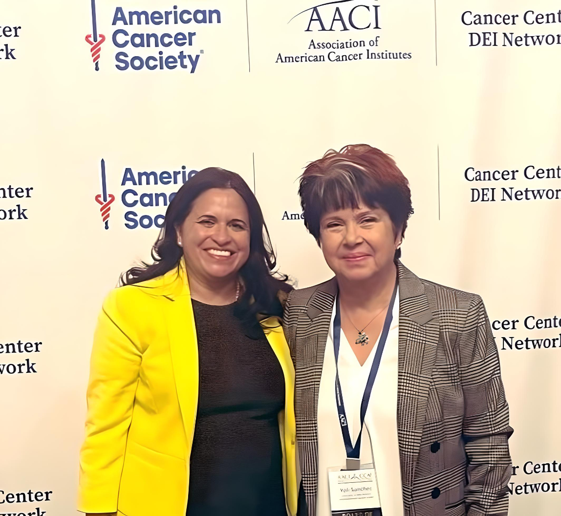 Estela Rodriguez: It meant so much to take this picture with Dr. Yoli Sanchez , the first Latina Cancer Canter Director UNM Comprehensive Cancer Center.