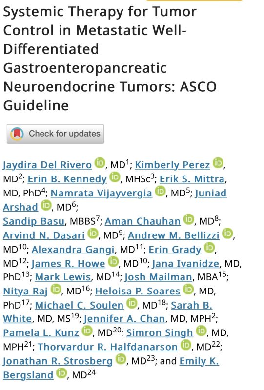 Aman Chauhan: Please check out the inaugural NET ASCO guidelines