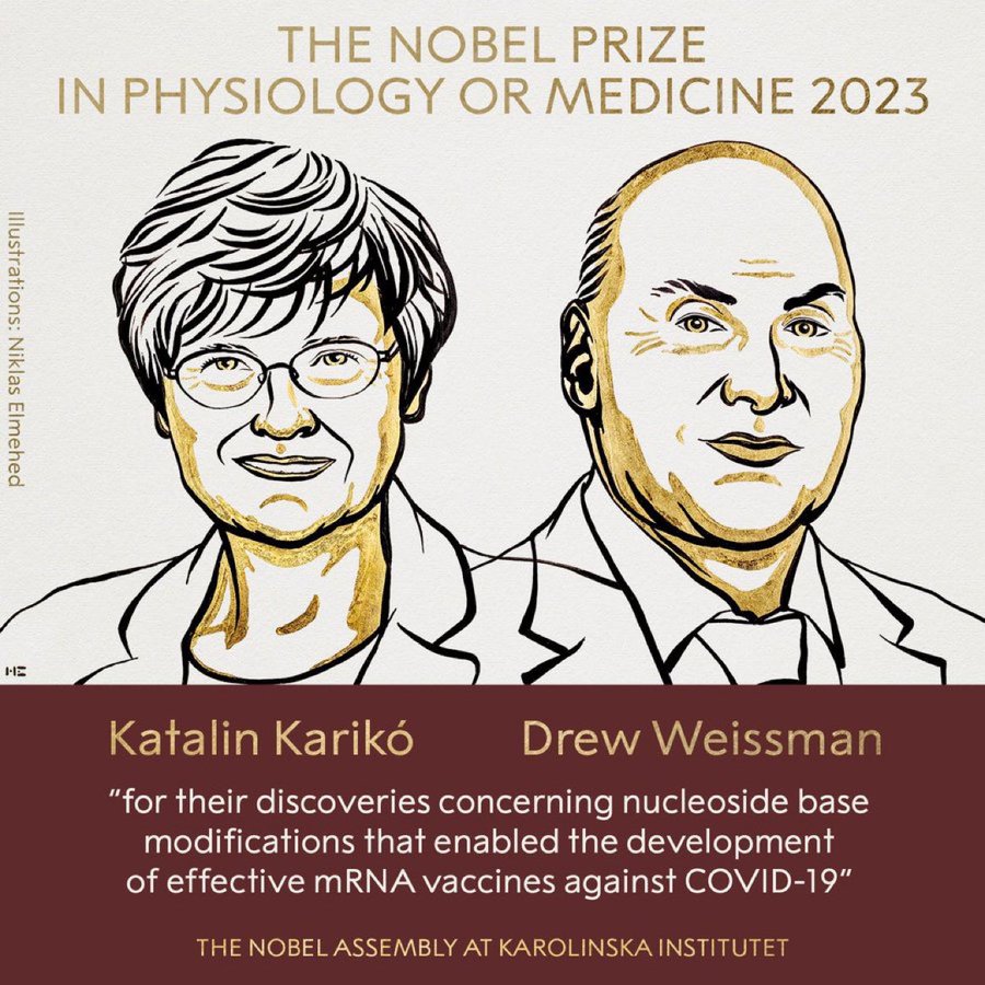 Vincent Rajkumar: Amazing that Eric Feigl-Ding predicted almost 3 years ago that this research that led to mRNA Covid vaccines will win the Nobel Prize!