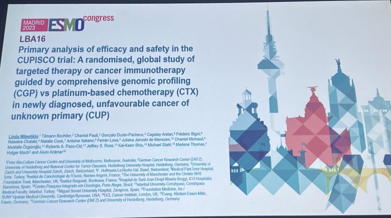 Benedikt Westphalen: First results of CUPISCO presented at ESMO23