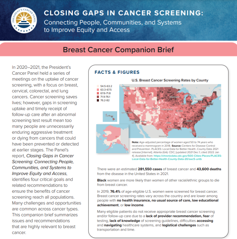 Nearly 300,000 cases of Breast Cancer are expected in 2023. – President’s Cancer Panel