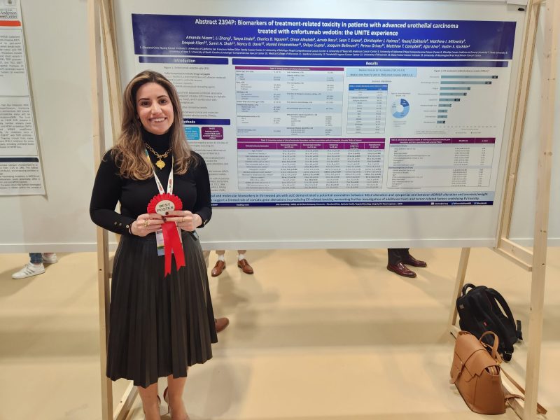 Elizabeth Plimack: Kudos to Amanda Nizam for winning Best ESMO2023 Poster in Urothelial