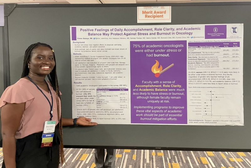 Fumiko Ladd Chino: Eniola Otukoya presented her Conquer Cancer, the ASCO Foundation merit award winning work at ASCOQLTY23