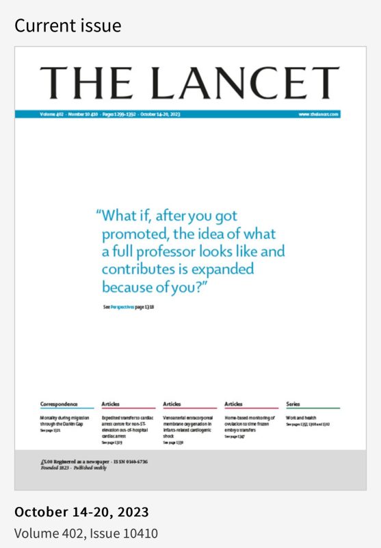 Kimberly D. Manning: A quote from my manuscript on the front of The Lancet