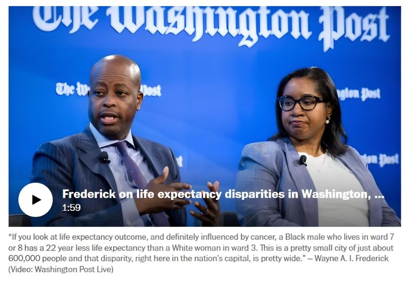 Karen Knudsen: Check out Dr. Wayne A.I. Frederick at the The Washington Post talking about disparities in cancer