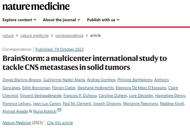 Diogo Martins Branco: Brain Storm is an investigator-initiated prospective clinical study