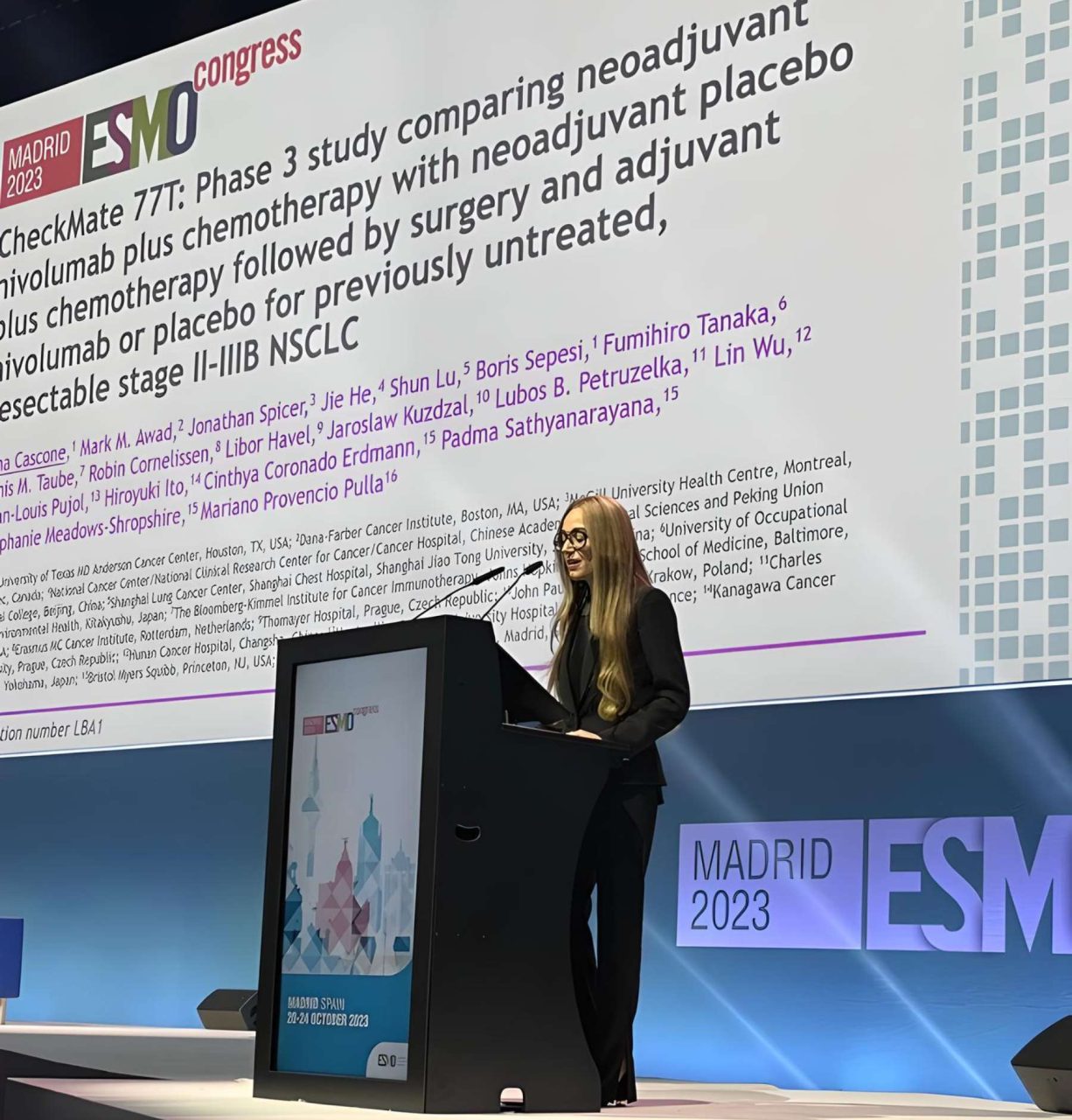 Giulio Draetta: Tremendously proud of Tina Cascone for her presentation at the 2023 ESMO meeting presidential session