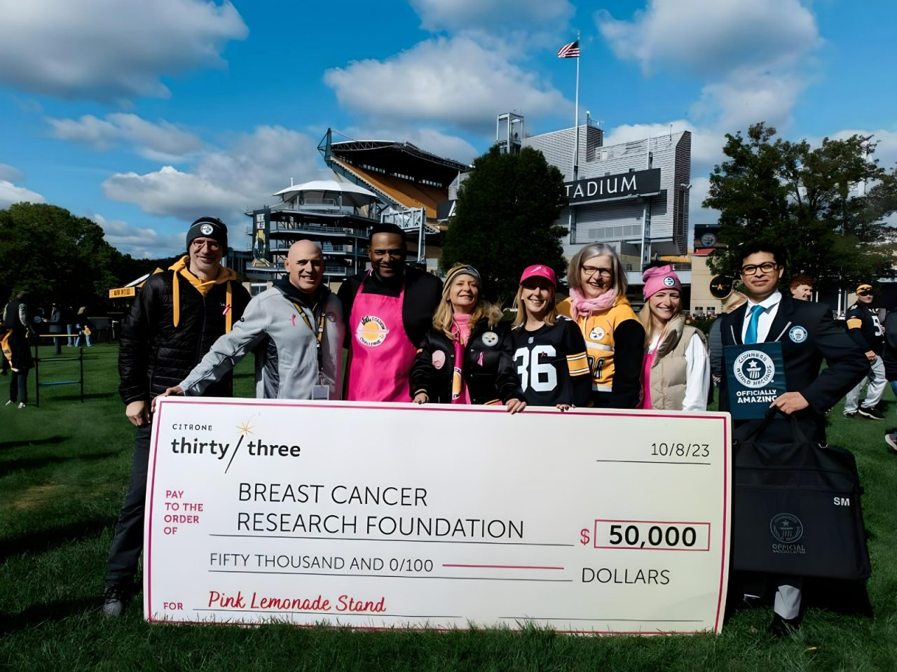 A new Guinness World Record for the most money raised at a lemonade stand in 24 hours.- The Breast Cancer Research Foundation