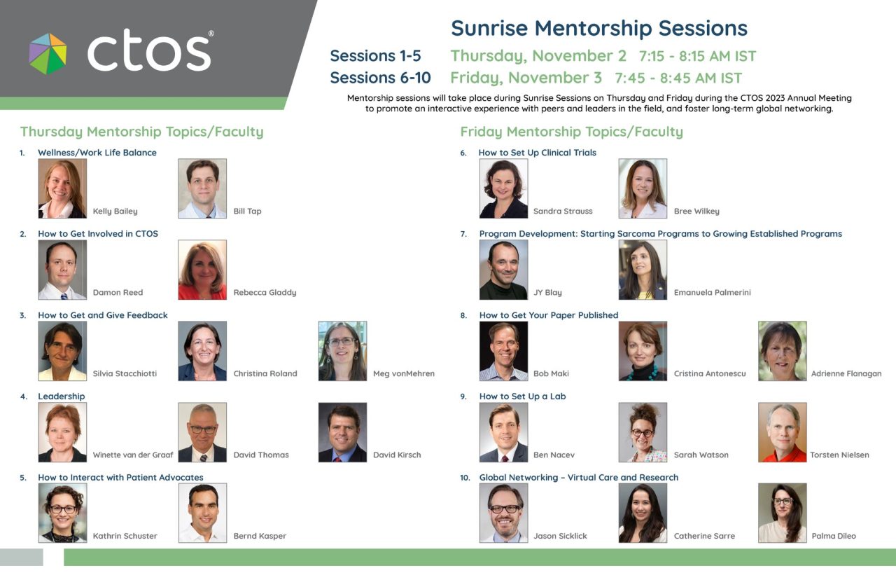 Gladdy Lab: Join us for the CTOS2023 Sunrise Mentorship Sessions in Dublin Nov 2-3
