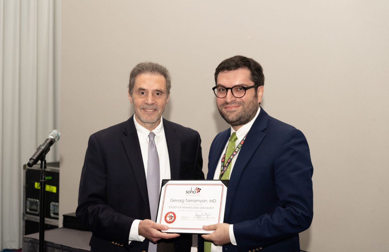 Gevorg Tamamyan: Such an honor to be part of the great Society of Hematologic Oncology and to be the Ambassador of the Society to Armenia