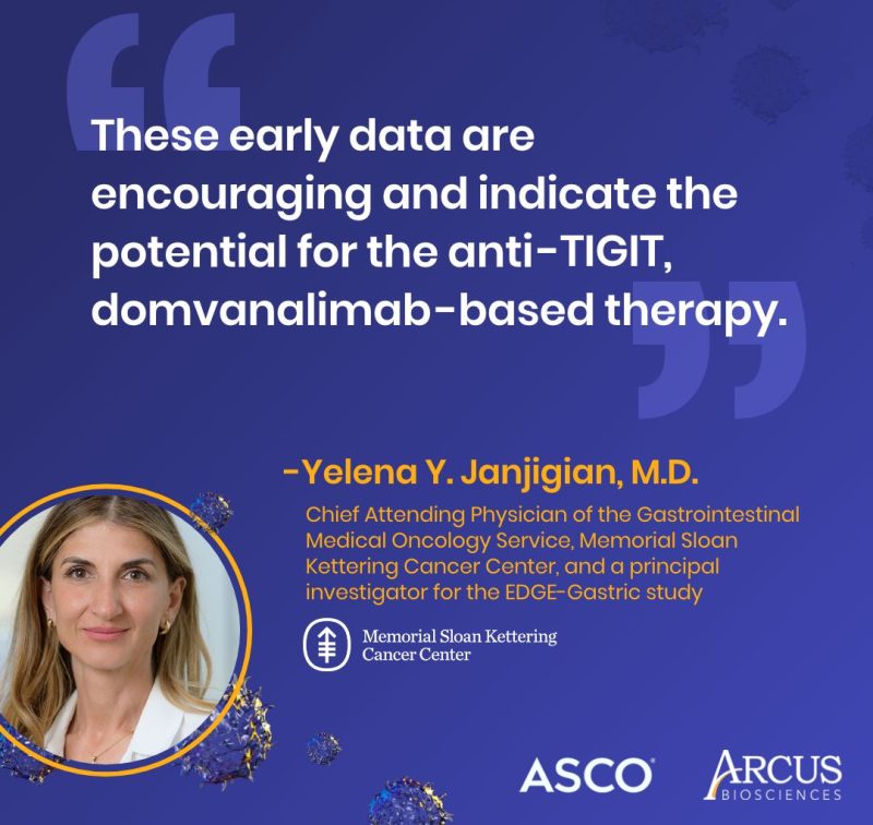 Arcus Biosciences: Yelena Janjigian will present the data in ASCO Monthly Plenary Series