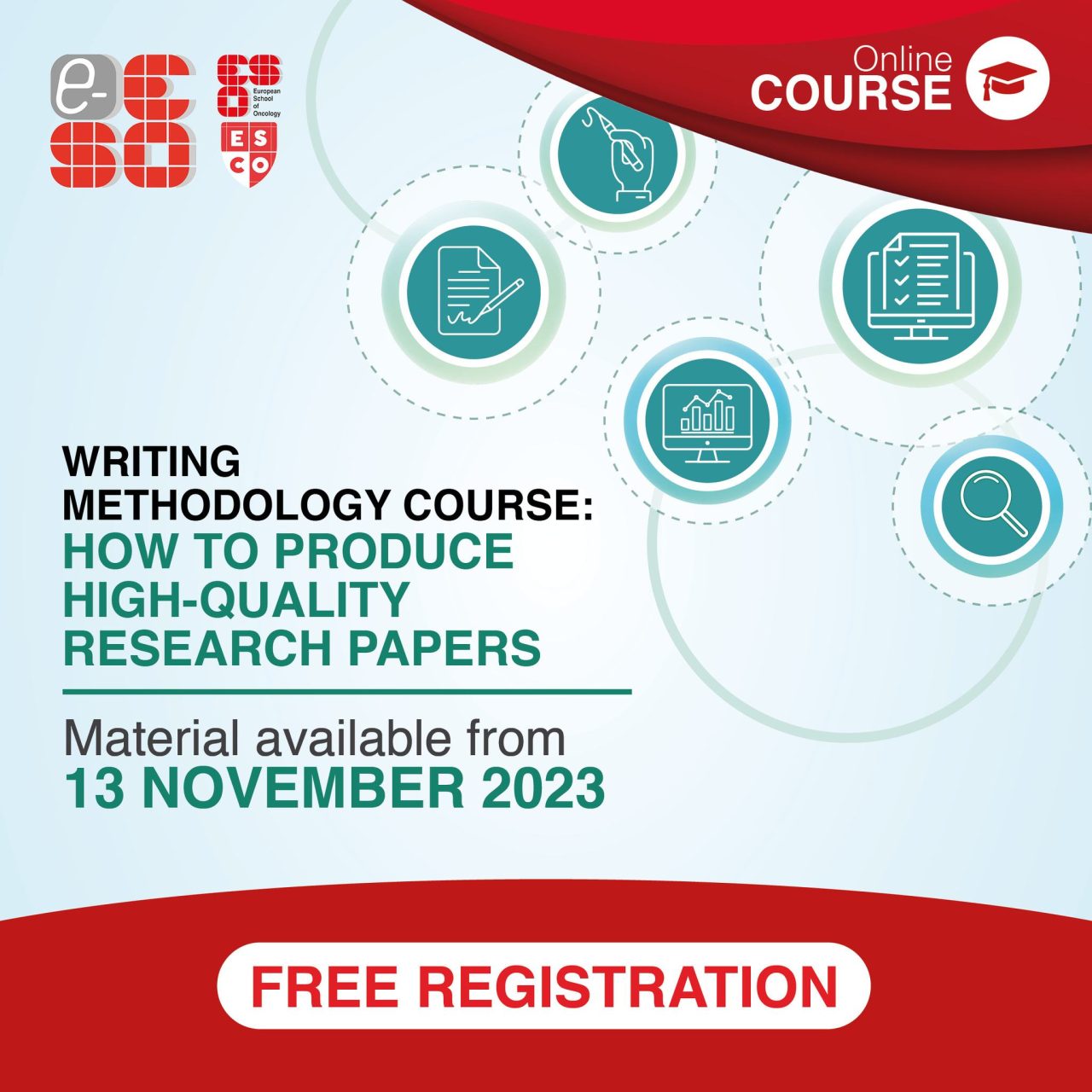e-ESO is offering a free Online Course designed to provide a comprehensive understanding on the methodology involved in medical research writing – ESO European School of Oncology