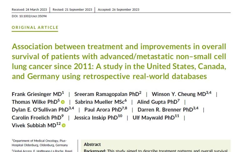 Vivek Subbiah: A study in the United States, Canada, & Germany using retrospective real-world databases