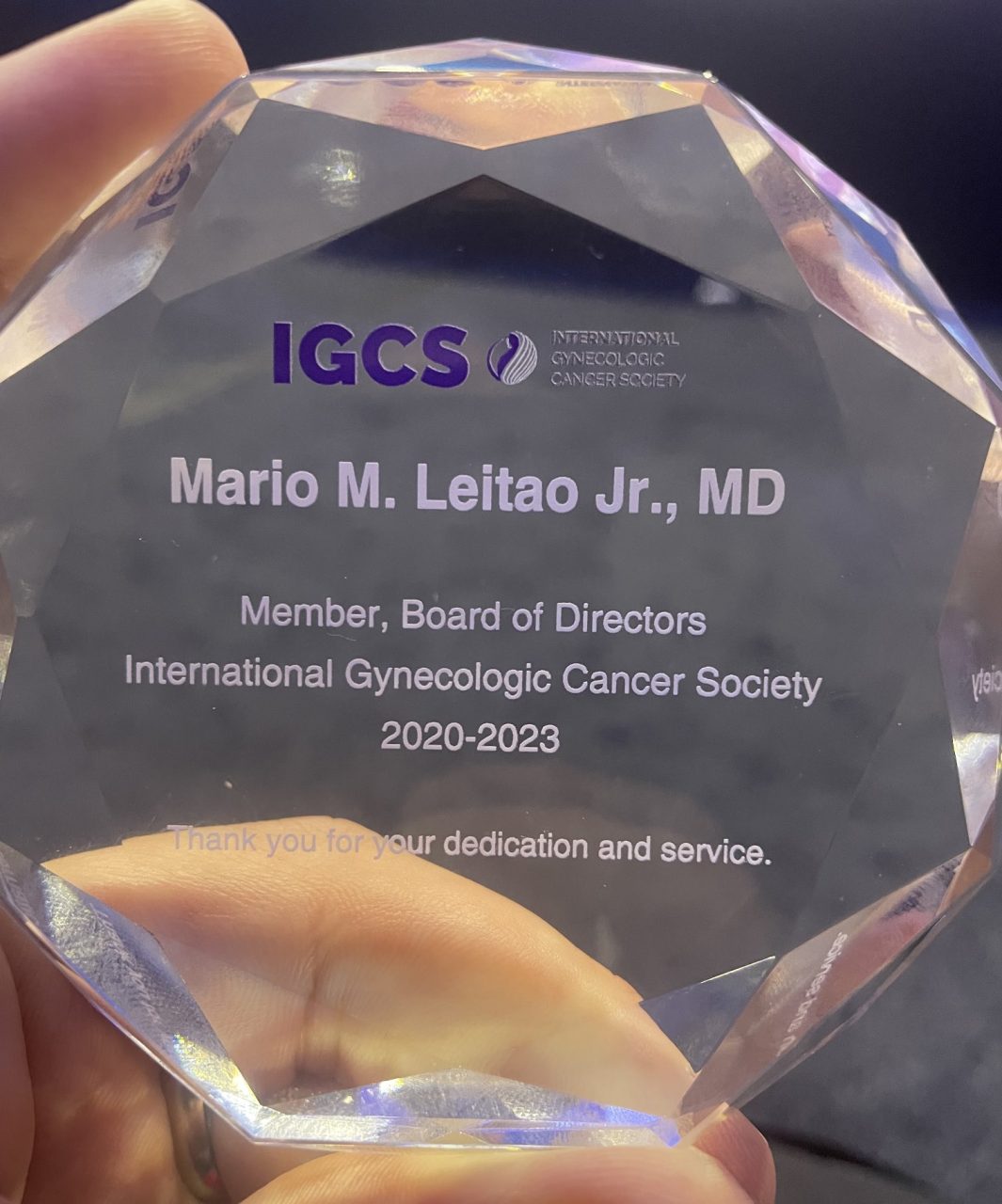 Mario M. Leitao: Was great privilege and honor to have served on the IGCS Board for these past 3 years