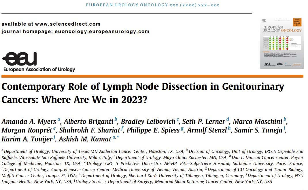 Ashish M. Kamat: Our collaborative review on Lymph Node Dissection in GU cancers