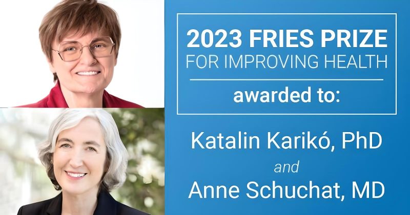 Katalin Karikó: I’m honored to receive the 2023 Fries Prize for Improving Health