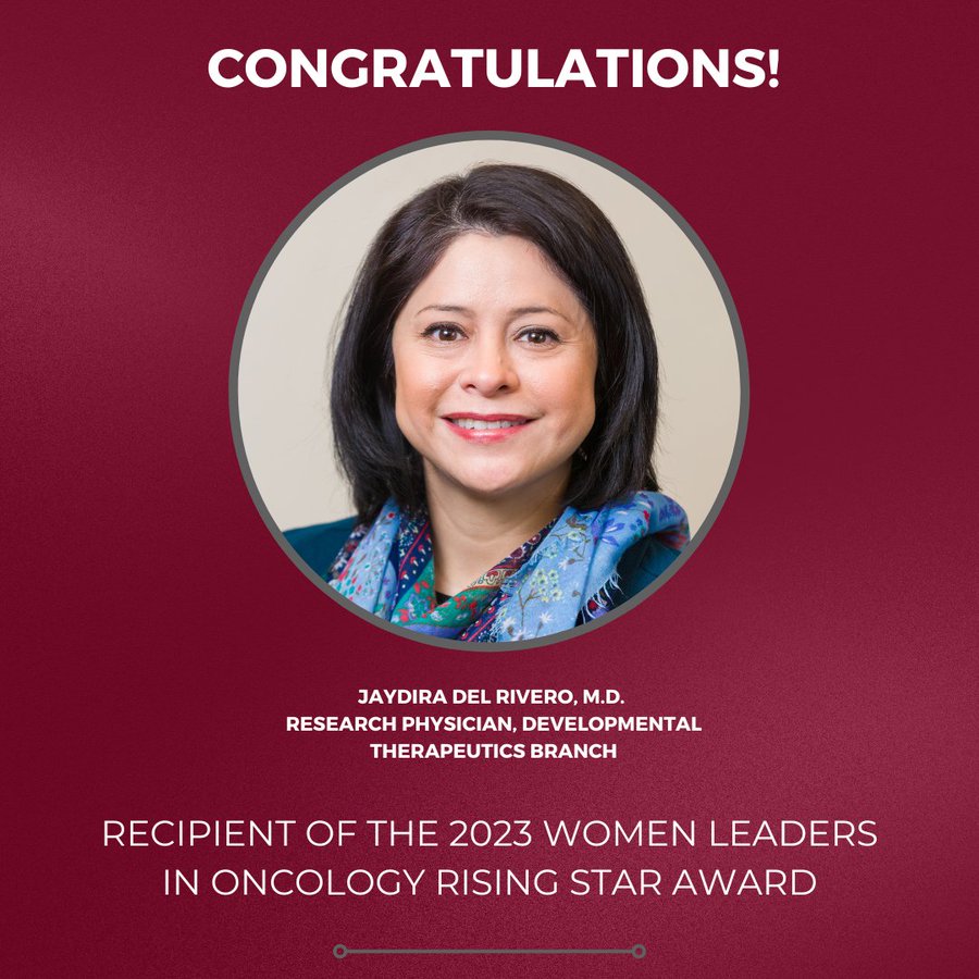 Jaydira Del Rivero receiving the 2023 Women Leaders in Oncology Rising Star Award! – NCI Center for Cancer Research