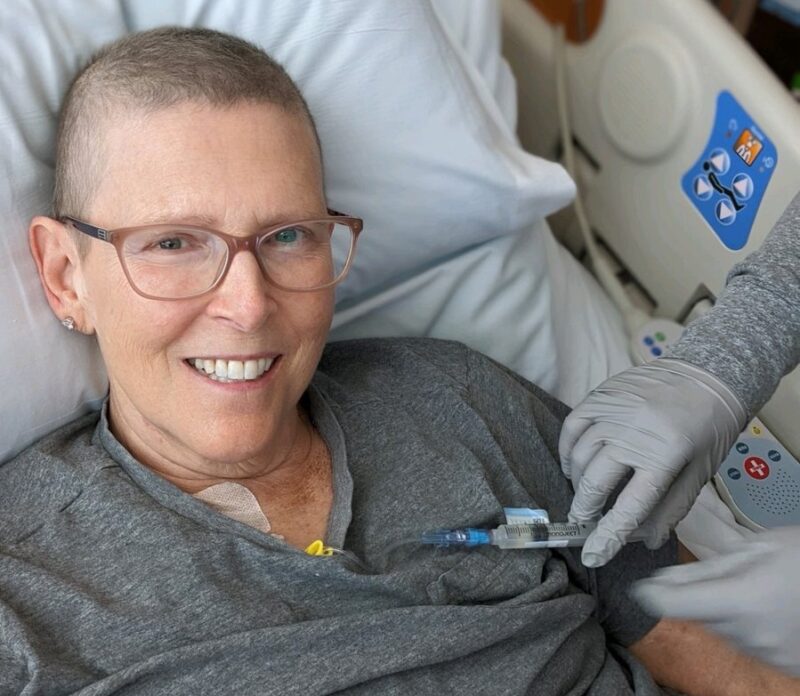 Julie Vose: She is a trooper and now sporting new hair and wearing lipstick!