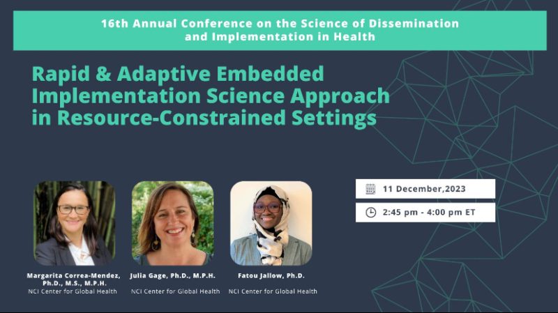 NCI Center for Global Health on the 16th Annual Conference on the Science of Dissemination and Implementation in Health
