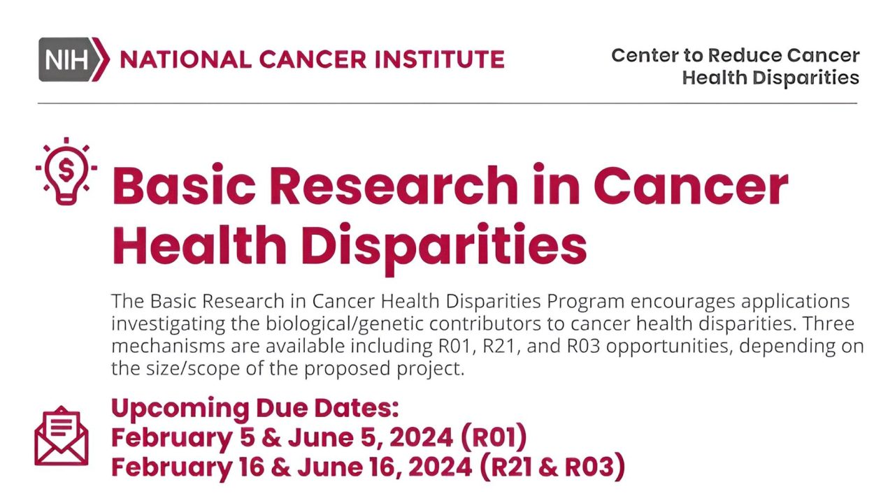Are you looking for funding to support your cancer health disparities research? – NCI CRCHD