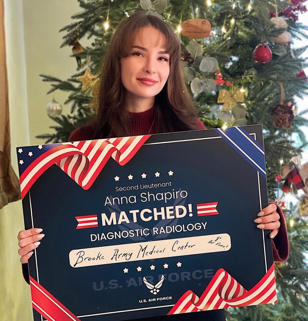 Anna Shapiro: So excited to have matched radiology at Brooke Army Medical Center in San Antonio, Texas