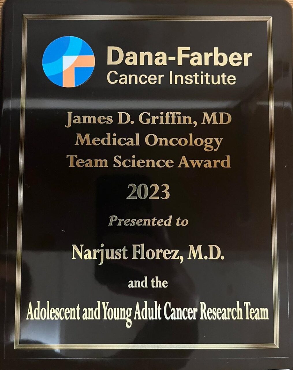 Congratulations to Narjust Florez on winning the Dana-Farber Cancer Institute Medical Oncology Team Science Award – Florez Lab