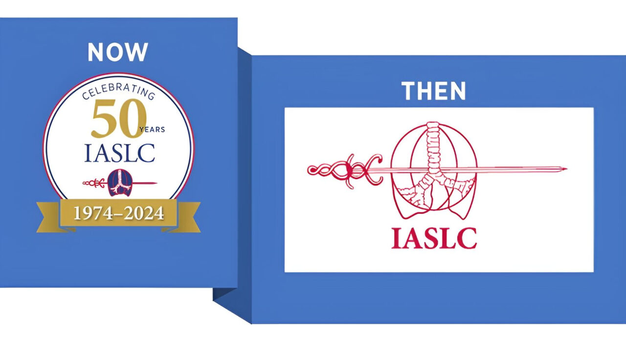 The International Association for the Study of Lung Cancer logo for the first World Conference on Lung Cancer