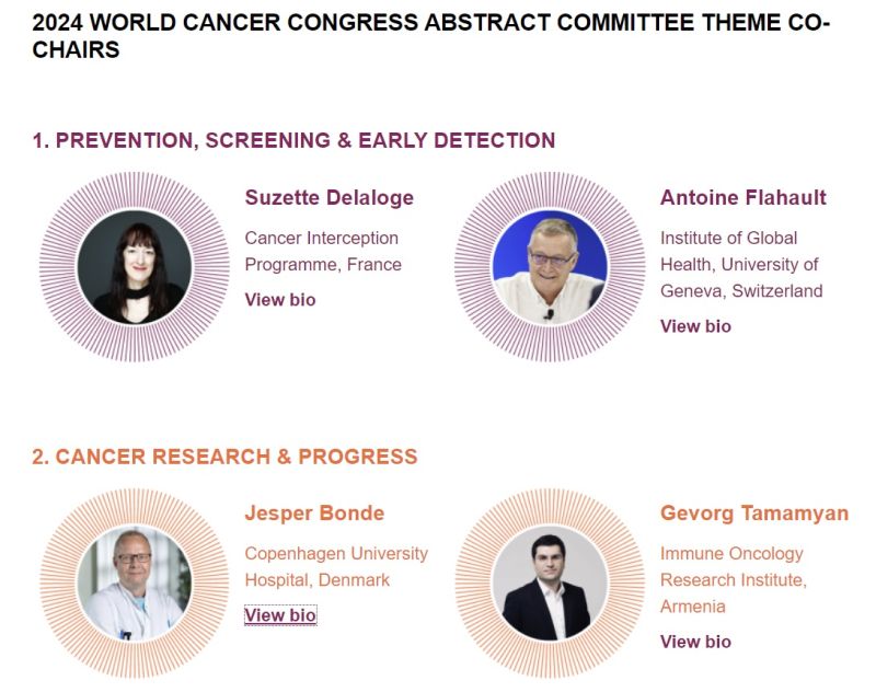 Gevorg Tamamyan: It is a great honor to co-chair the "Cancer Research and Progress" Abstract Committee Theme at the World Cancer Congress 2024