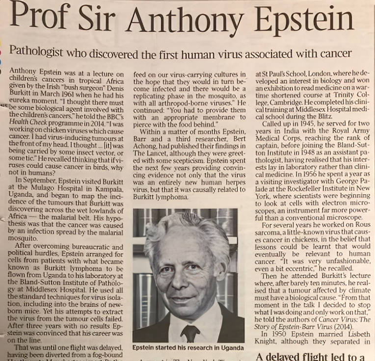 Lawrence Young: Tony Epstein’s obituary in today’s Times