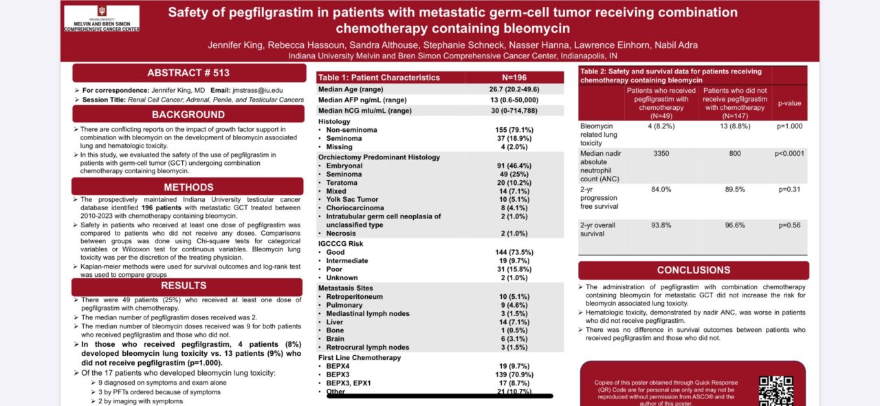 Yüksel Ürün: Pegfilgrastim in metastatic germ-cell tumor treatment with bleomycin shows no increased risk for lung toxicity