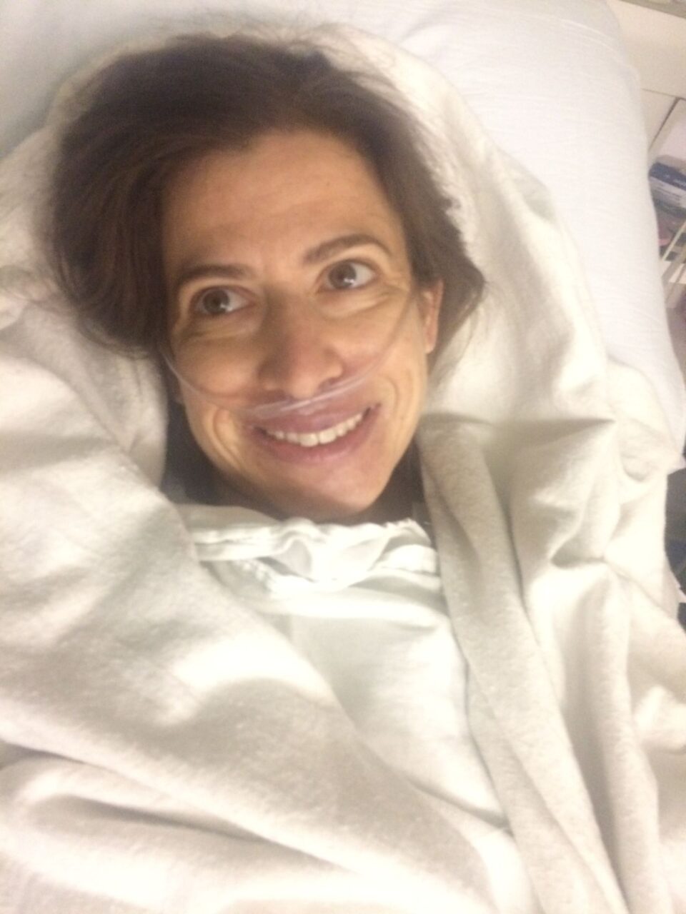 Sally Wolf: A genuinely grateful glowing Sally smile shortly after waking up from the deep sleep I enjoyed while an incredible surgical dream team worked their magic