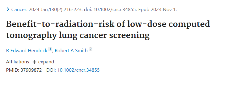 Sebastian Schmidt: The new study confirms that radiation-risk is absolutely acceptable in lung cancer screening