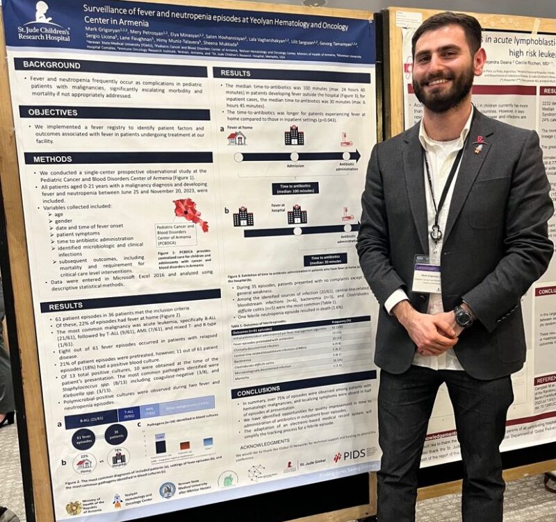 Mark Grigoryan: Honored to present our study at the 23rd Annual St. Jude/PIDS Conference